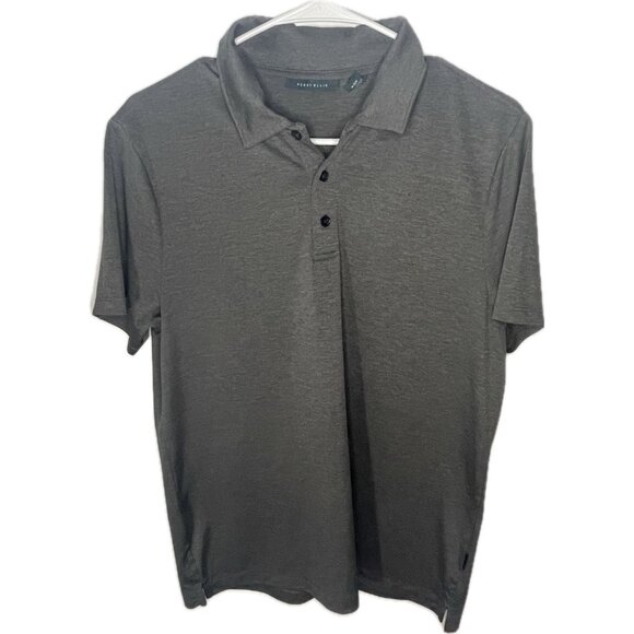 Perry Ellis Mens Grey Polo Shirt Small 100% Polyester Short Sleeve - Picture 2 of 9